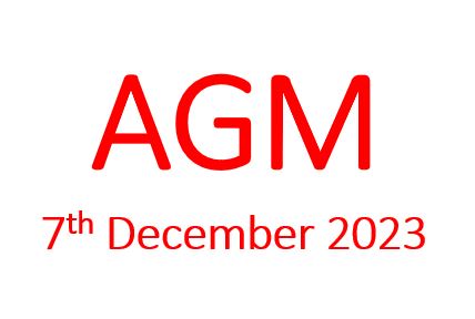 Red letters AGM and date 7th Dec 2023
